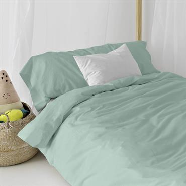 Parure housse de couette 2 pièces 100% Coton Menthe 155x220 cm