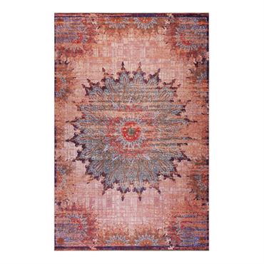 Tapis plat motif oriental vintage multicolore 200x300