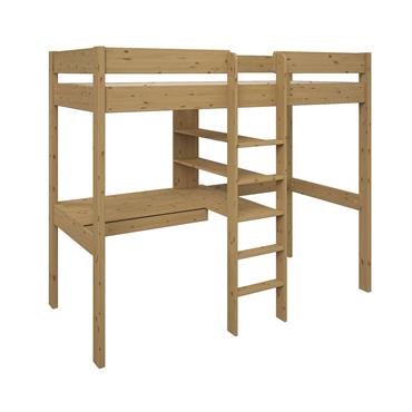Lit mezzanine avec 1 bureau 90x200 cm miel
