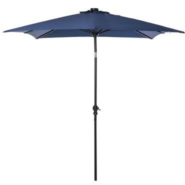 Parasol lumineux rectangulaire inclinable bleu