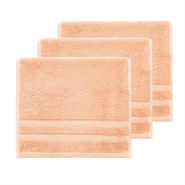 Lot de 3 serviettes invité 600 g/m²  rose thé 30x50 cm