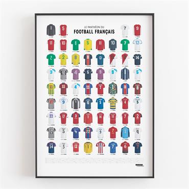 Affiche d'art le panthéon du football français 50 X 70 cm