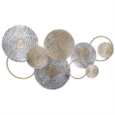 Décoration murale métal 60 cm doré