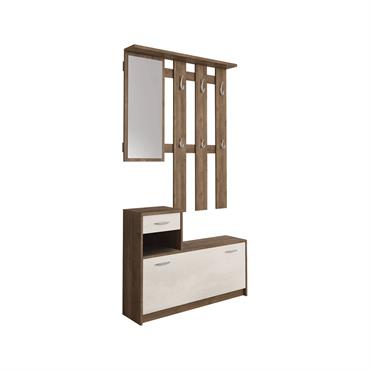 Meuble d'entrée effet bois blanc