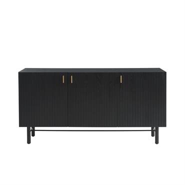 Buffet noir et pieds métal 160cm