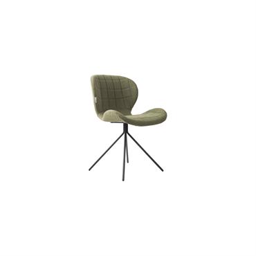 Chaise design en tissu confortable vert
