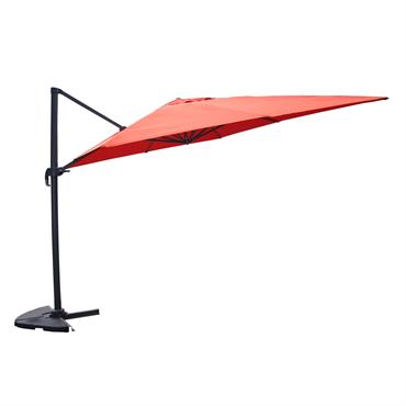Parasol déporté et rotatif 3 x 3m terracotta