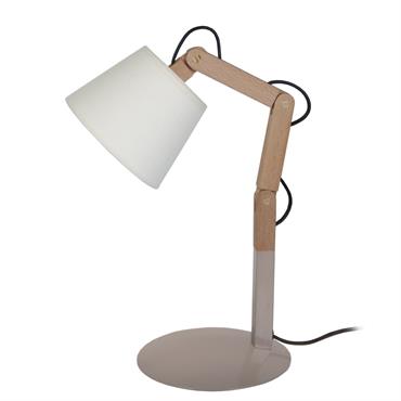 Lampe de chevet ronde bois taupe