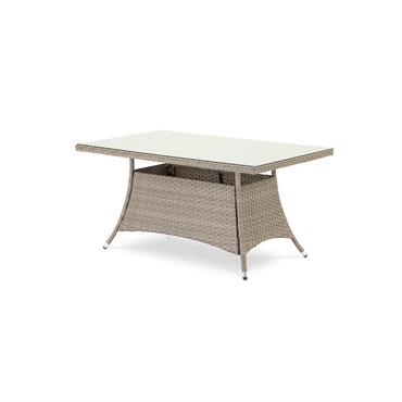Table haute de porche en aluminium et rotin synthétique 140x80x68cm