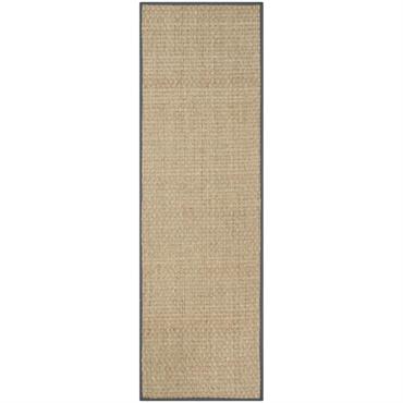 Tapis Herbe de mer Naturel/Gris foncé 75 X 180