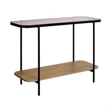 Console vintage métal noir double plateaux