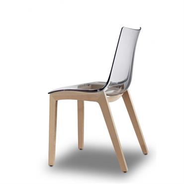 Chaise design en bois gris transparent