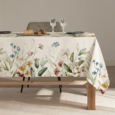 Nappe imprimée toucher tissu et traitement antitache  140x100 cm