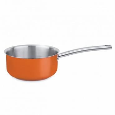 Produit à usages professionnels et particuliers. Casserole design et élégante de la série COOL en acier inoxydable 18/10, avec fond thermo-diffuseur encapsulé, adaptée à tout type de feux y compris ...