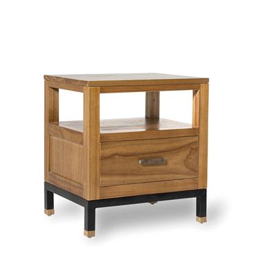 Table de chevet en bois marron L 50 cm