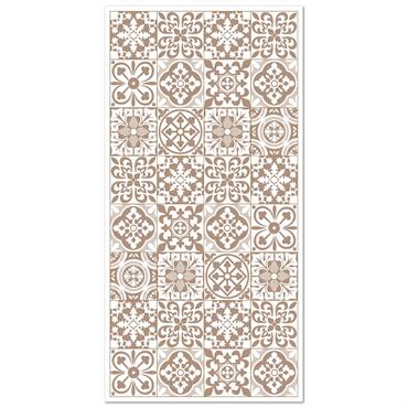 Tapis en vinyle hydraulique Triana - Transformez votre espace avec le tapis en vinyle Triana, disponible dans des tons sophistiqués de gris, bleu, orange et marron. Son design hydraulique contemporain ...