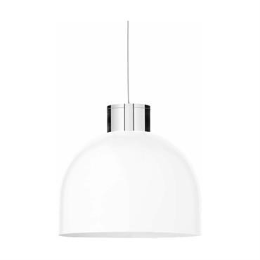 Suspension ronde S verre et blanc Luceo - Aytm