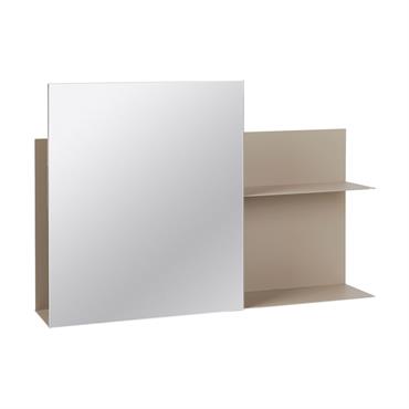 Miroir avec étagères en fer beige 51x11x35 cm Svante - Broste Copenhagen