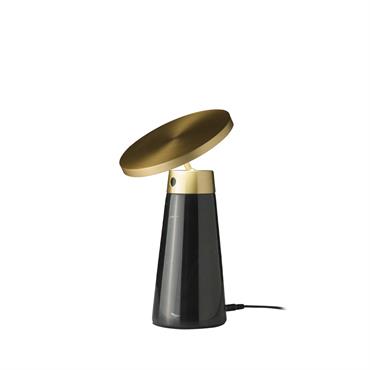 Lampe de table en marbre noir et doré