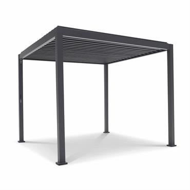 Pergola bioclimatique aluminium et acier 3x3m anthracite