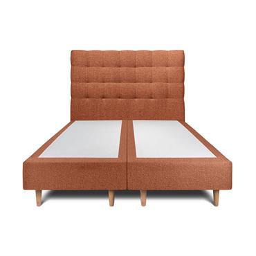 Lit avec tête de lit capitonnée et sommier tapissier  Terracotta 2x100