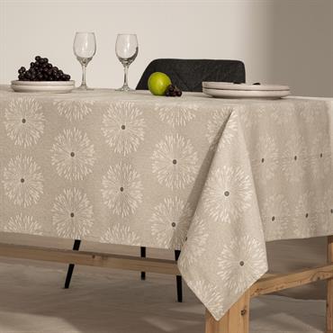 Nappe imprimée toucher tissu et traitement antitache Gris 140x240 cm