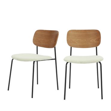 Lot de 2 chaises en bois