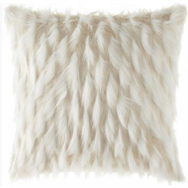Coussin en fausse fourrure blanche fluffy