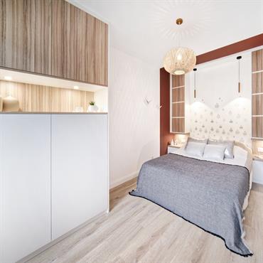 Cette petite chambre était au départ destinée à un usage de bureau / chambre d’amis. Aujourd’hui, l’espace a été optimisé ... Domozoom