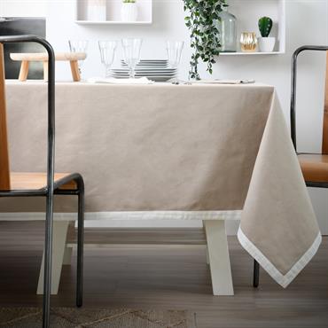 Nappe bicolore réversible coton lin/écru 240x140cm