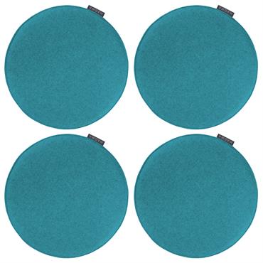 Galettes de chaises rondes bleu pétrole - Lot de 4