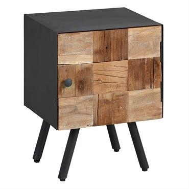 Chevet  1 porte acier et bois massif