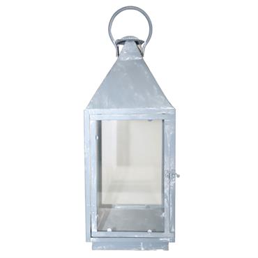 Lanterne extérieure jardin à poser bougie ancienne métal gris 52cm
