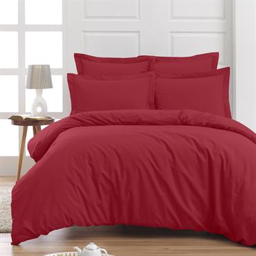 Drap plat en percale de coton  cardinal 240x300 cm