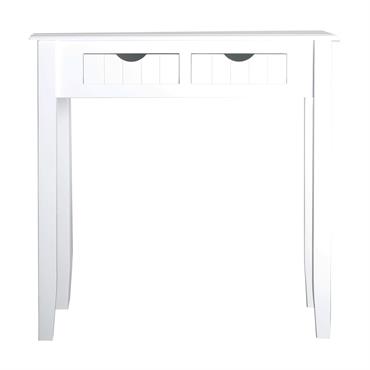 Console rectangulaire ersa, couleur blanc, style provençal. Fabriqué en bois de paulownia, combiné avec bois mdf. Produit démontable. 