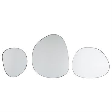 Miroirs organiques en métal noir 
