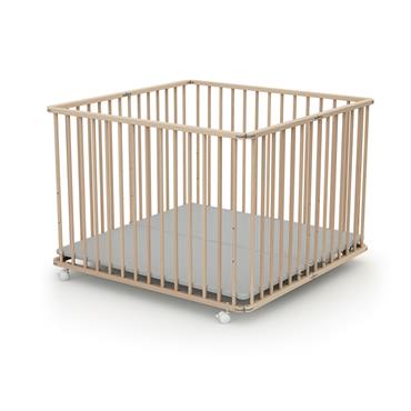 Parc bébé pliant en bois Hêtre Brut 100 x 100 cm
