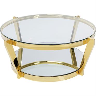 Table basse en verre et acier doré