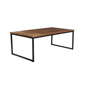 Table basse en bois de manguier et acier noir
