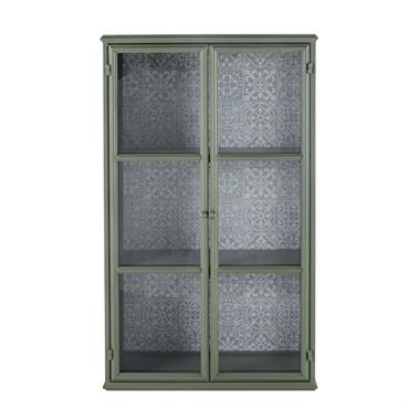 Vitrine 2 portes en métal vert clair