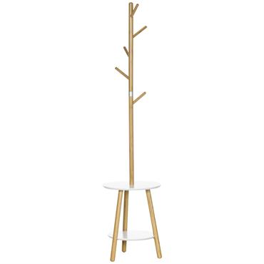 Porte-manteau design scandinave branches 5 patères 2 étagères