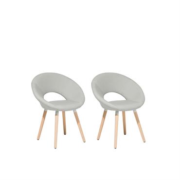 Lot de 2 chaises de salle à manger en tissu gris 66x80cm