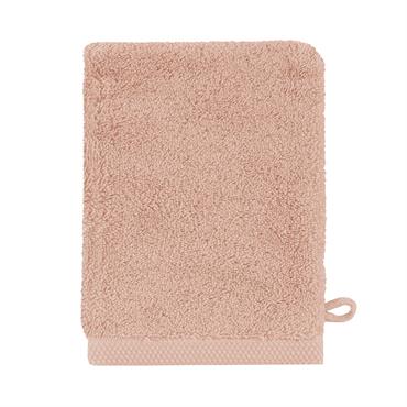 Gant de toilette en coton rose aurore 16x21