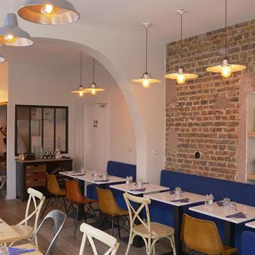 Agencement et décoration du restaurant Napolitain IAMM'IA à Levallois.  Domozoom