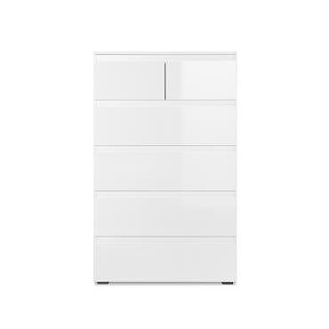 Commode 6 tiroirs L80 x H132 cm - Blanc