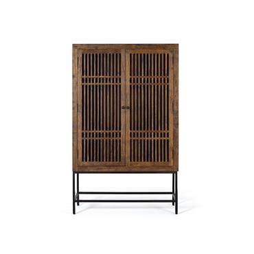 Armoire en bois d'acacia et métal