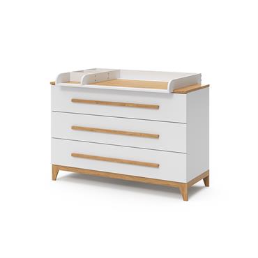 Commode à langer 133x98cm XL avec 3 tiroirs