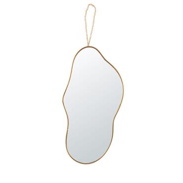 Miroir organique en métal doré 18x9