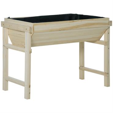 Cette jolie jardinière sur pieds en bois de sapin vous permettra de faire vos plantations de légumes, plantes aromatiques ou fleurs sans avoir à vous baisser. Compacte et très élégante, ...