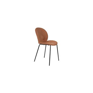 Chaise design en tissu terracotta
